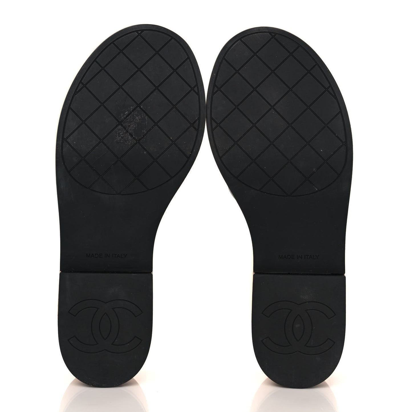 Lambskin Quilted CC Wedge Sandals 37 Black