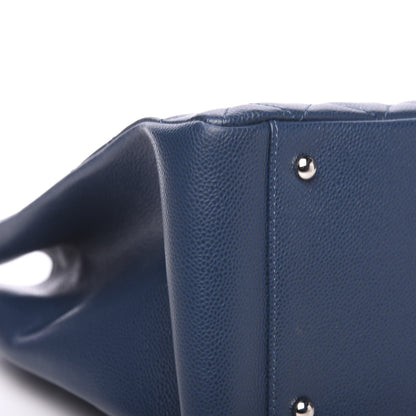 Chanel Caviar Quilted XL Grand Shopping Tote GST Navy Blue 7 of 13