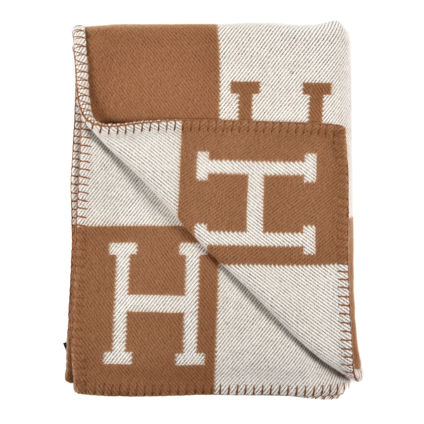 Wool Cashmere Avalon Blanket Ecru Camel