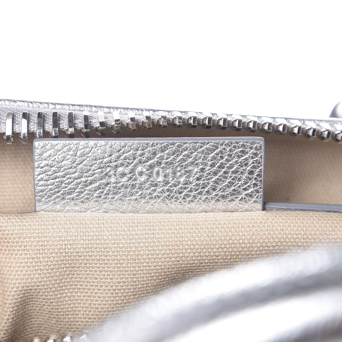 Metallic Sugar Goatskin Small Antigona Silver