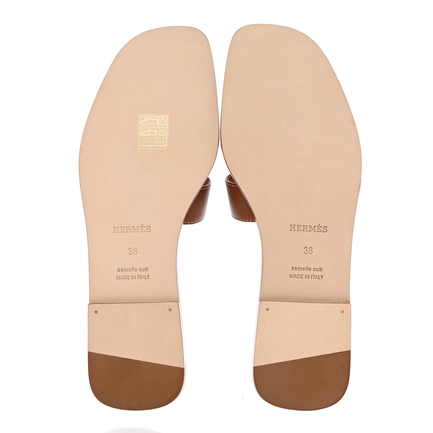 Box Calfskin Oran Sandals 38 Gold
