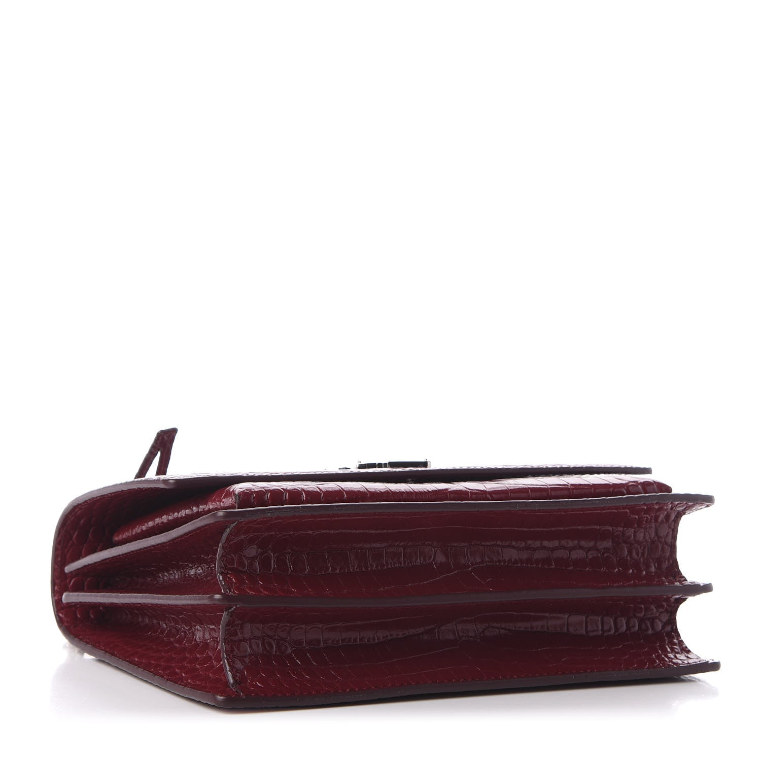 Saint Laurent Calfskin Crocodile Embossed Medium Monogram Sunset Palissandre 4 of 10