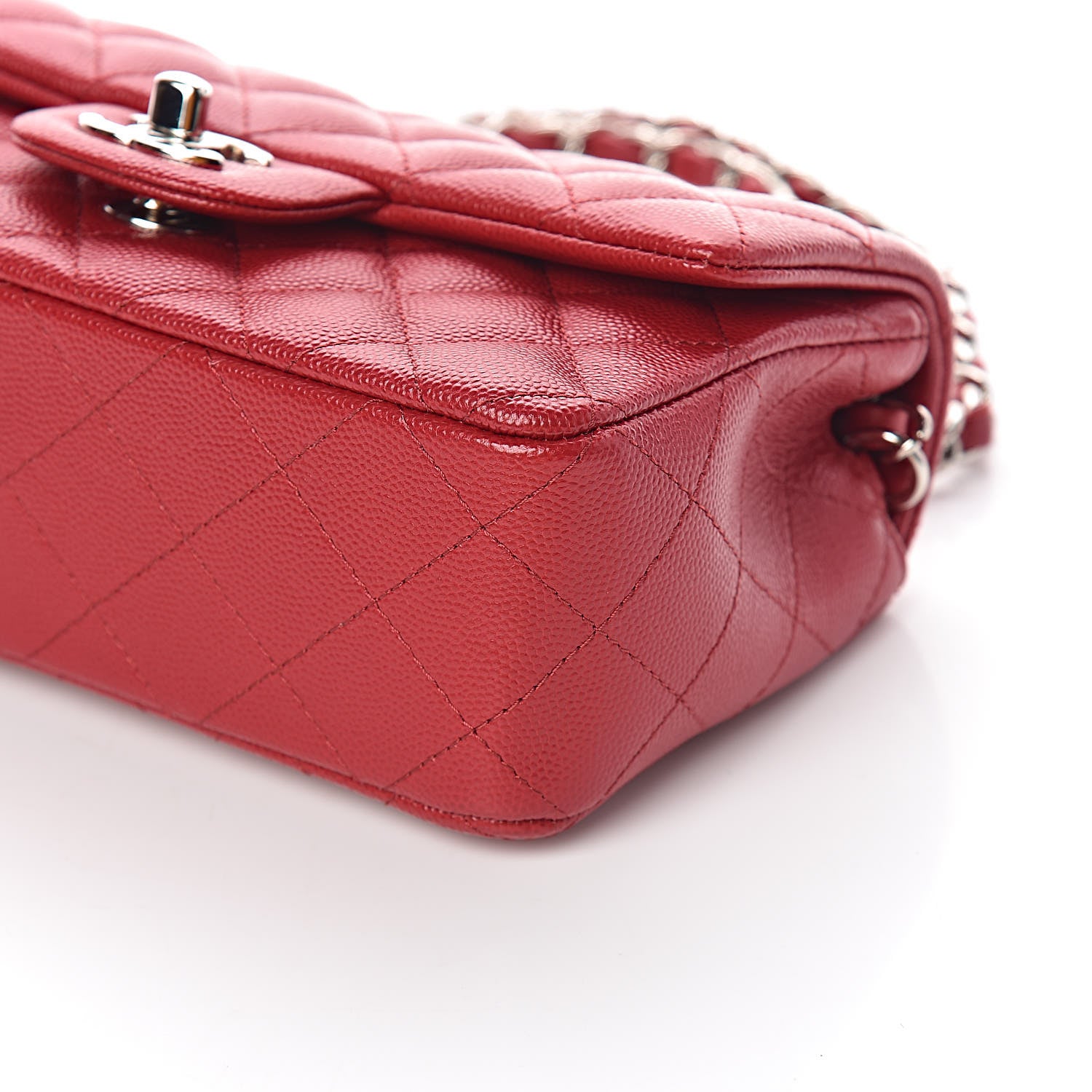 Chanel Caviar Quilted Mini Rectangular Flap Red 9 of 10