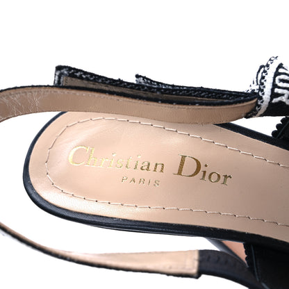 Christian Dior Ribbon Petites Fleurs Embroidered J'Adior Slingback 100mm Pumps 38.5 Black 8 of 12
