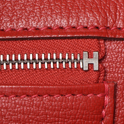 Hermes Taurillon Clemence Birkin 35 Rouge Casaque 23 of 30