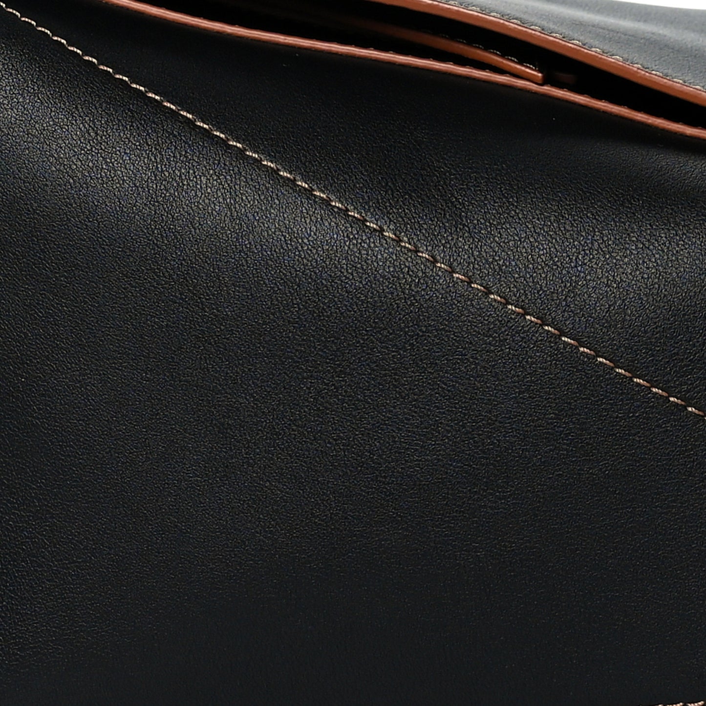 Calfskin Medium Puzzle Bag Black Tan