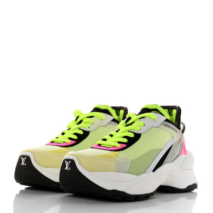 Louis Vuitton Mix Materials Suede Calfskin Run 55 Sneakers 36.5 Pink White Yellow 3 of 10