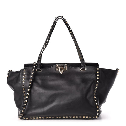 Valentino Garavani Vitello Medium Rockstud Tote Black 1 of 10