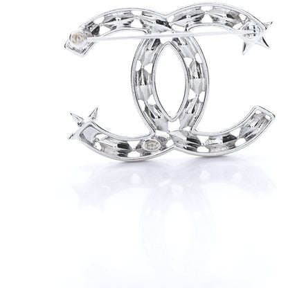 Chanel Crystal Starfall CC Brooch Silver 4 of 5