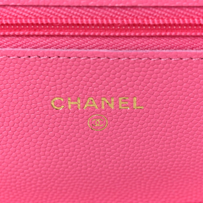 Chanel Caviar Quilted Wallet On Chain WOC Rose 7 of 11