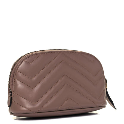 Gucci Calfskin Matelasse GG Marmont Pouch Cosmetic Case Porcelain Rose 3 of 10