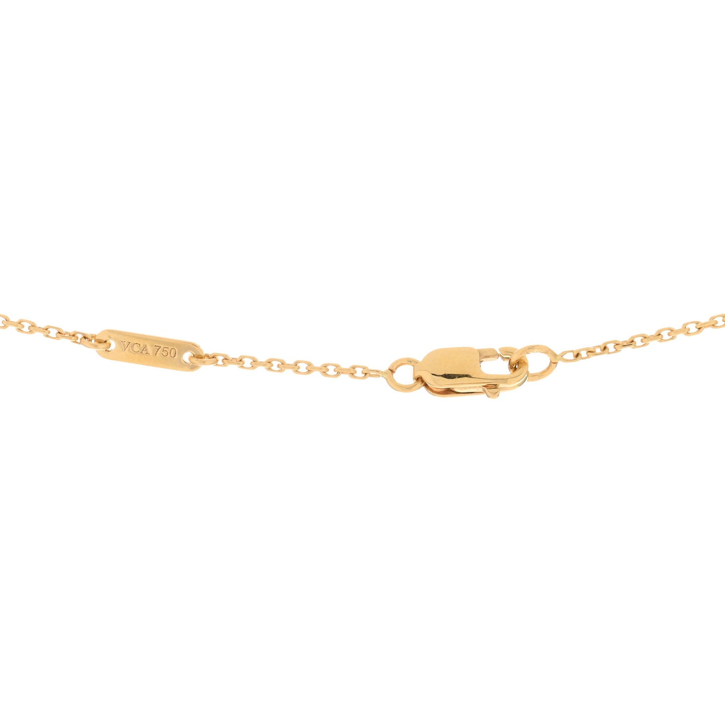 18K Yellow Gold Mother of Pearl Sweet Alhambra Butterfly Pendant Necklace