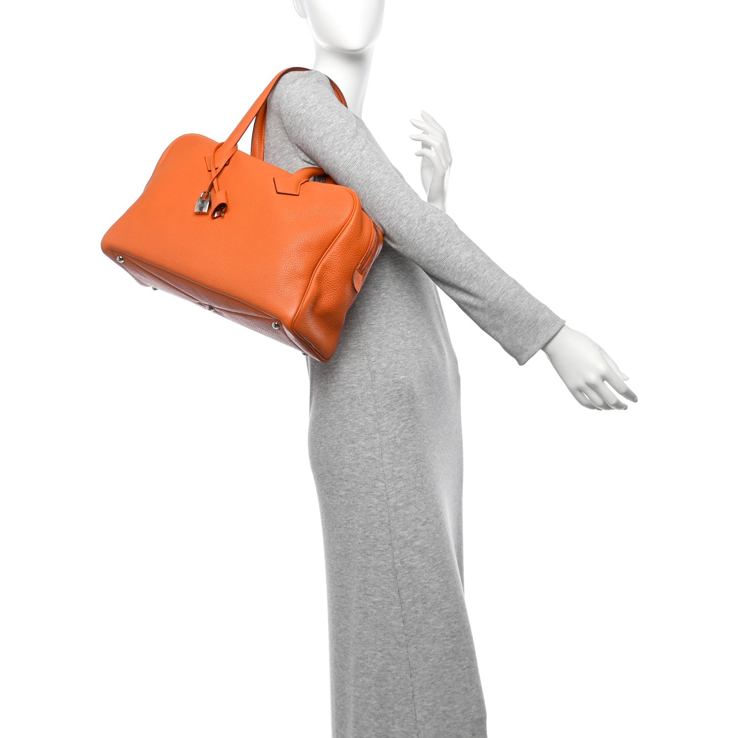 Hermes Taurillon Clemence Victoria II 35 Orange 2 of 10