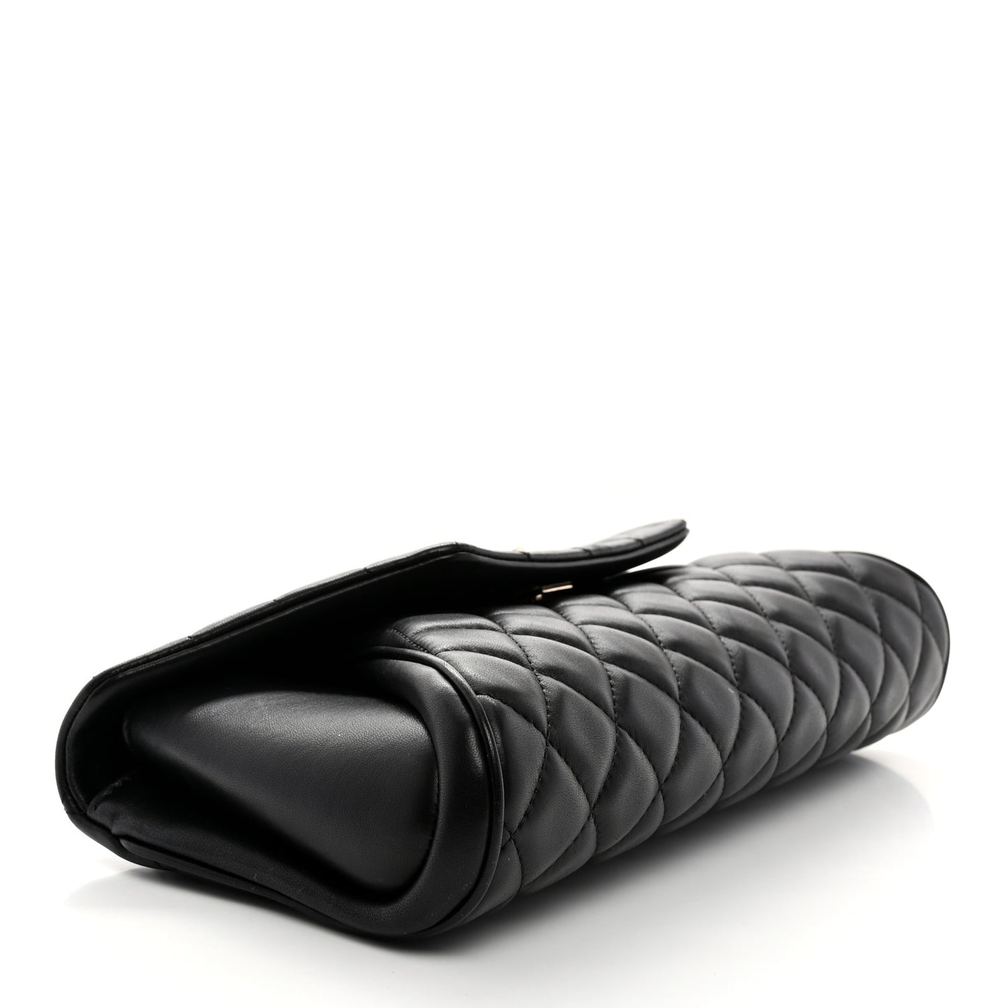 Lambskin Quilted Fold Up Again Clutch Black
