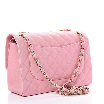 Chanel Iridescent Caviar Quilted Jumbo Double Flap Rose Pink 2 of 10