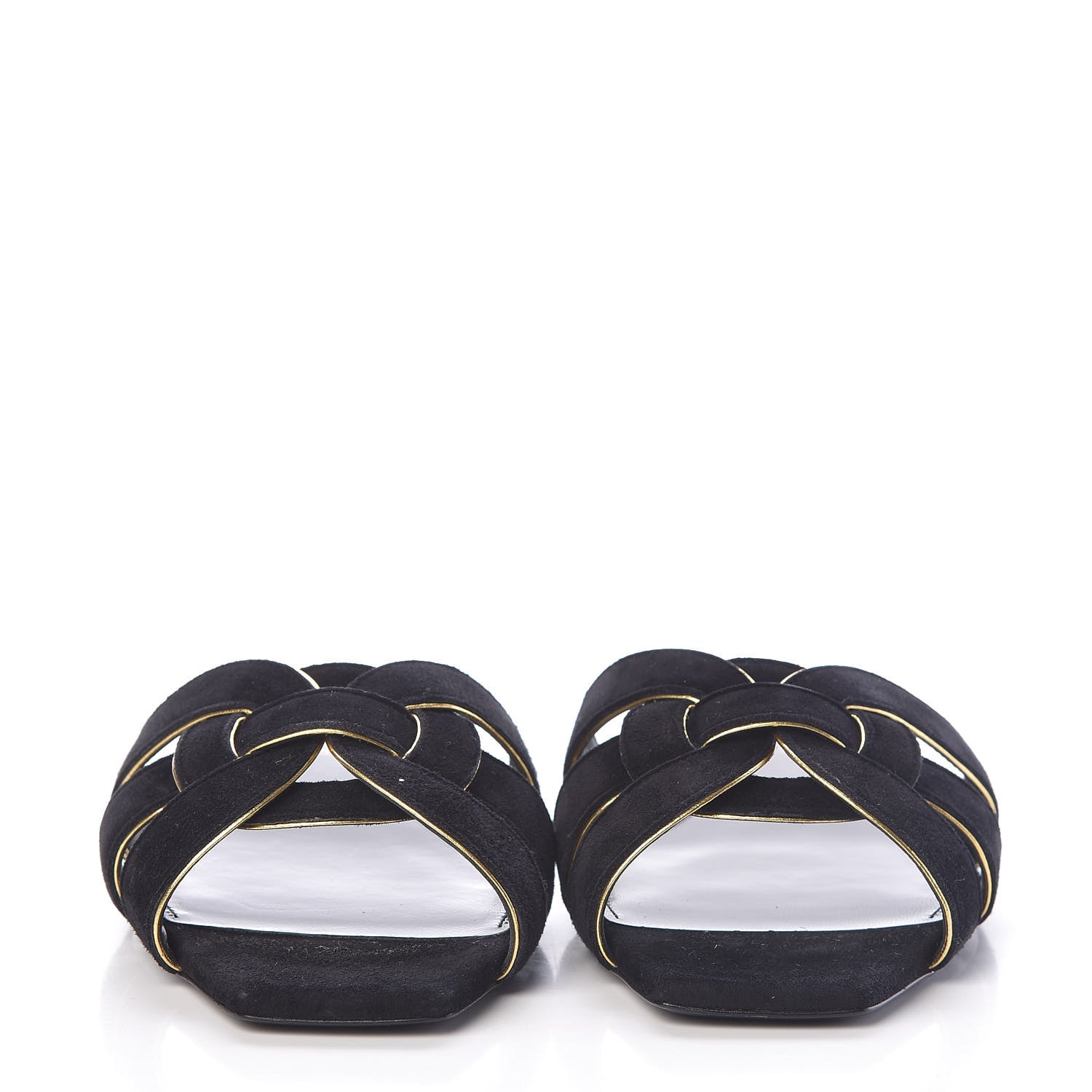 Saint Laurent Suede Tribute 05 Slide Sandals 36 Black 2 of 8