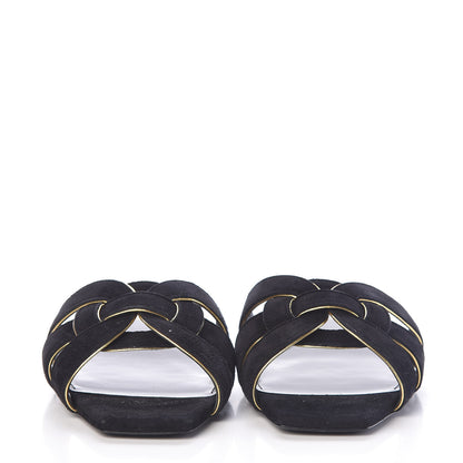 Saint Laurent Suede Tribute 05 Slide Sandals 36 Black 2 of 8