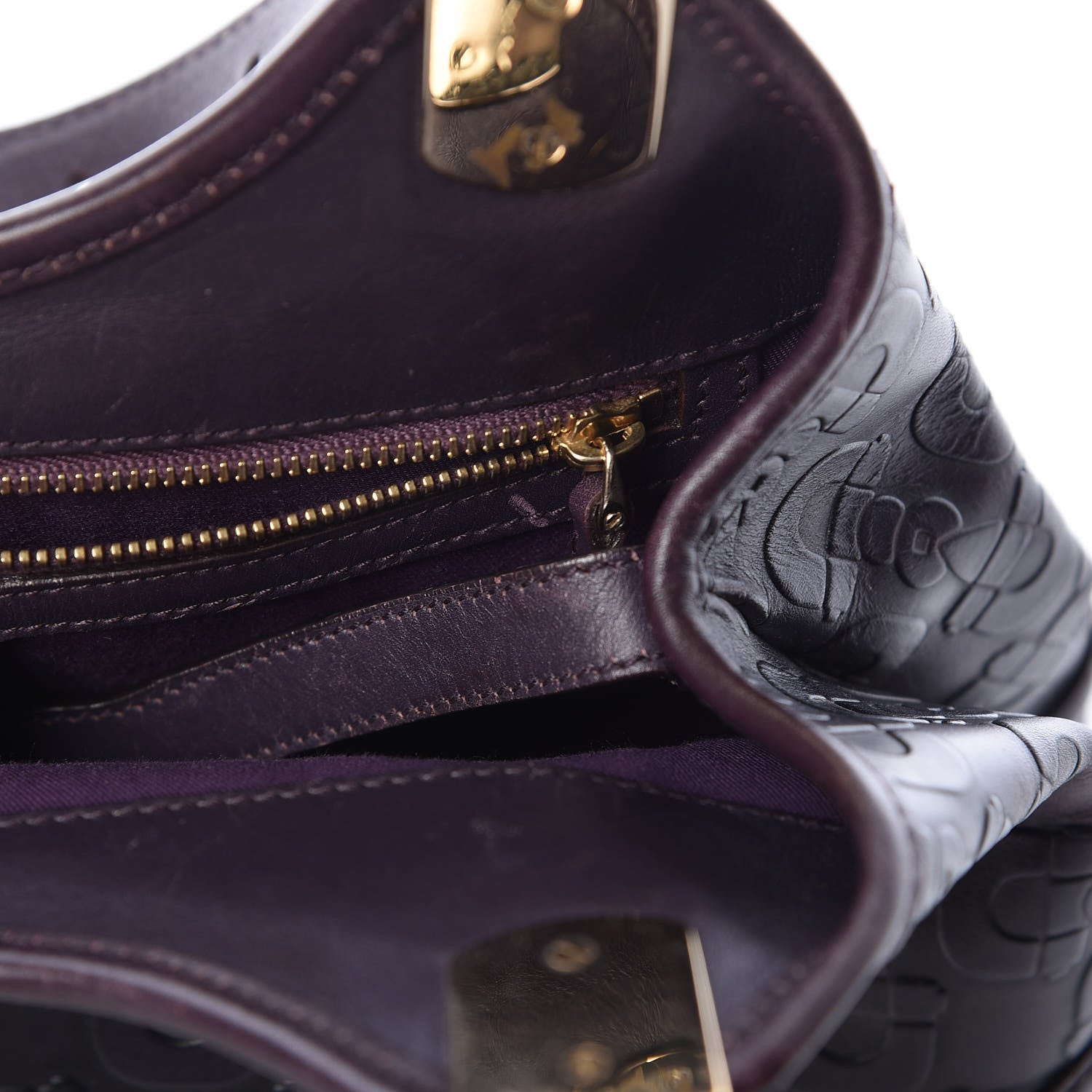 Gucci Calfskin Horsebit Embossed Shoulder Bag Purple 12 of 23