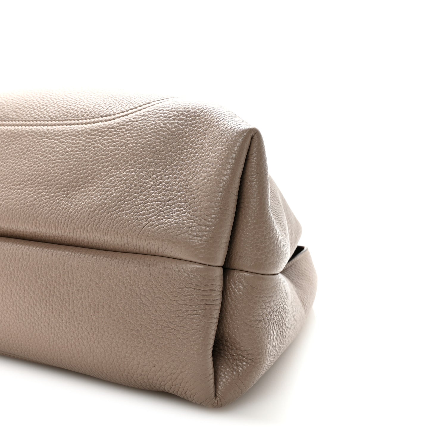 Grained Calfskin Softbit Maxi Shoulder Bag Taupe
