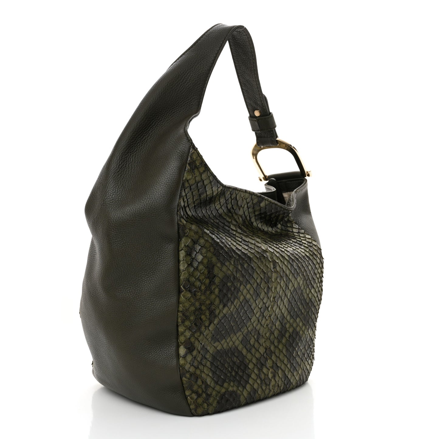 Snakeskin Greenwich Shoulder Bag Green