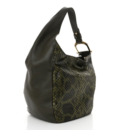 Gucci Snakeskin Greenwich Shoulder Bag Green 3 of 10