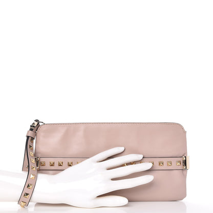 Valentino Garavani Nappa Rockstud Zip Wristlet Pouch Poudre 2 of 7