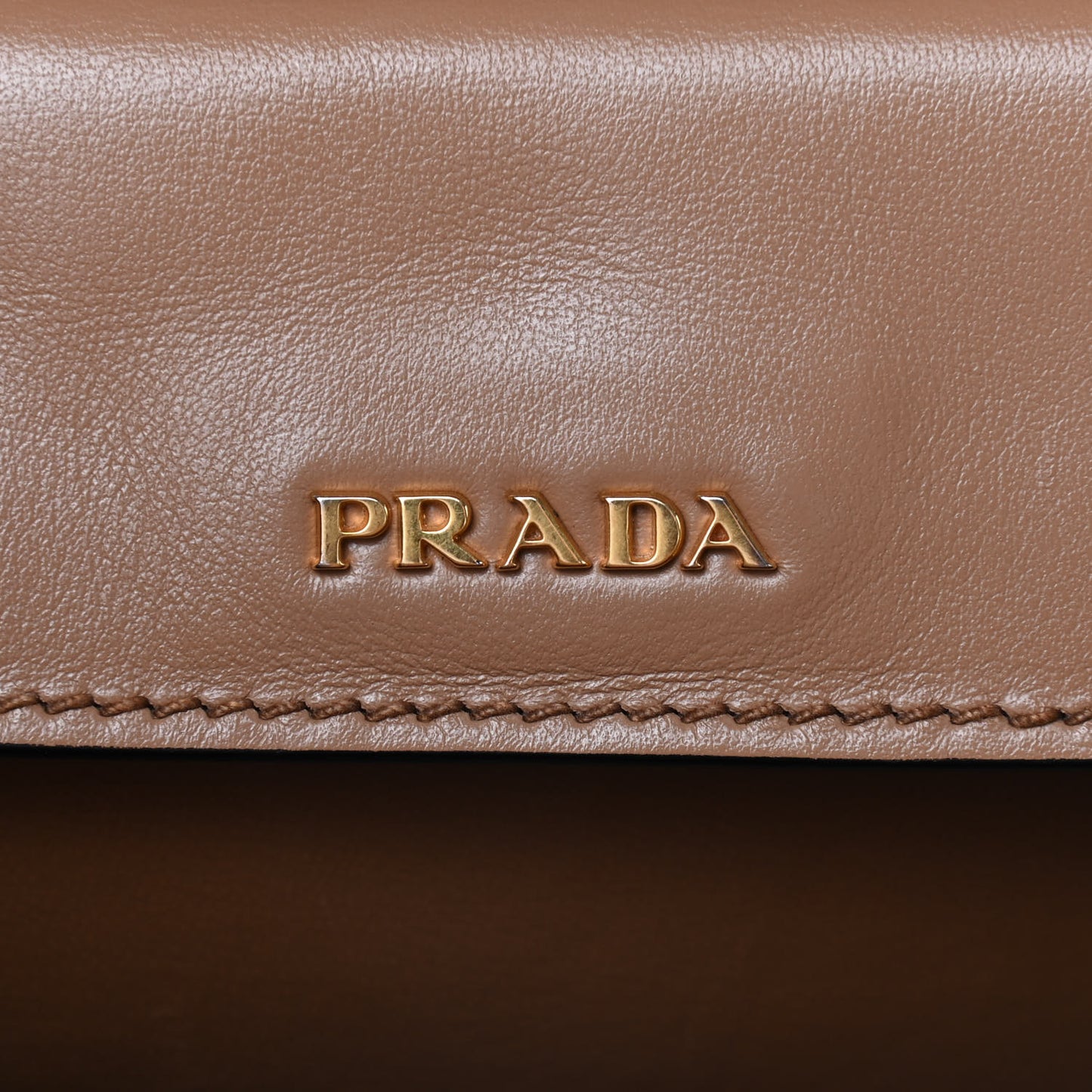 City Calf Quilted Double Bag Caramel