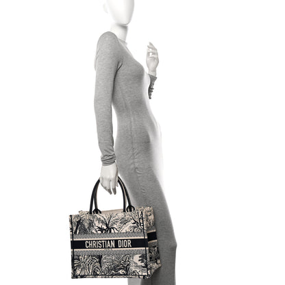 Christian Dior Canvas Embroidered Medium Palms Toile De Jouy Book Tote Blue 2 of 17