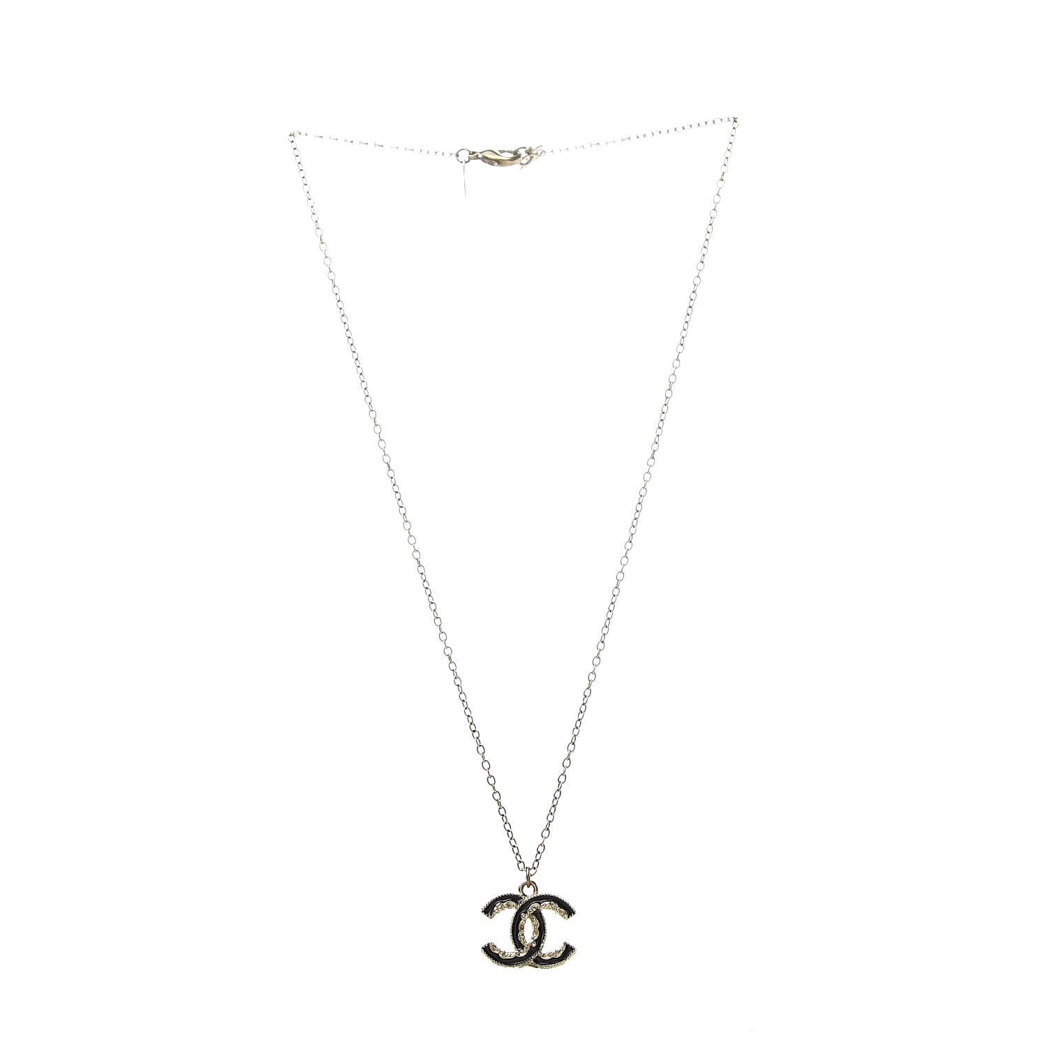 Chanel Enamel CC Baroque Necklace Black Gold 3 of 6