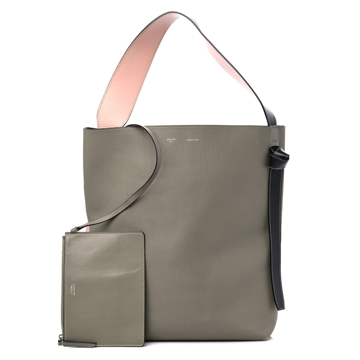 Celine Shiny Smooth Calfskin Small Twisted Cabas Light Khaki Cream 1 of 18