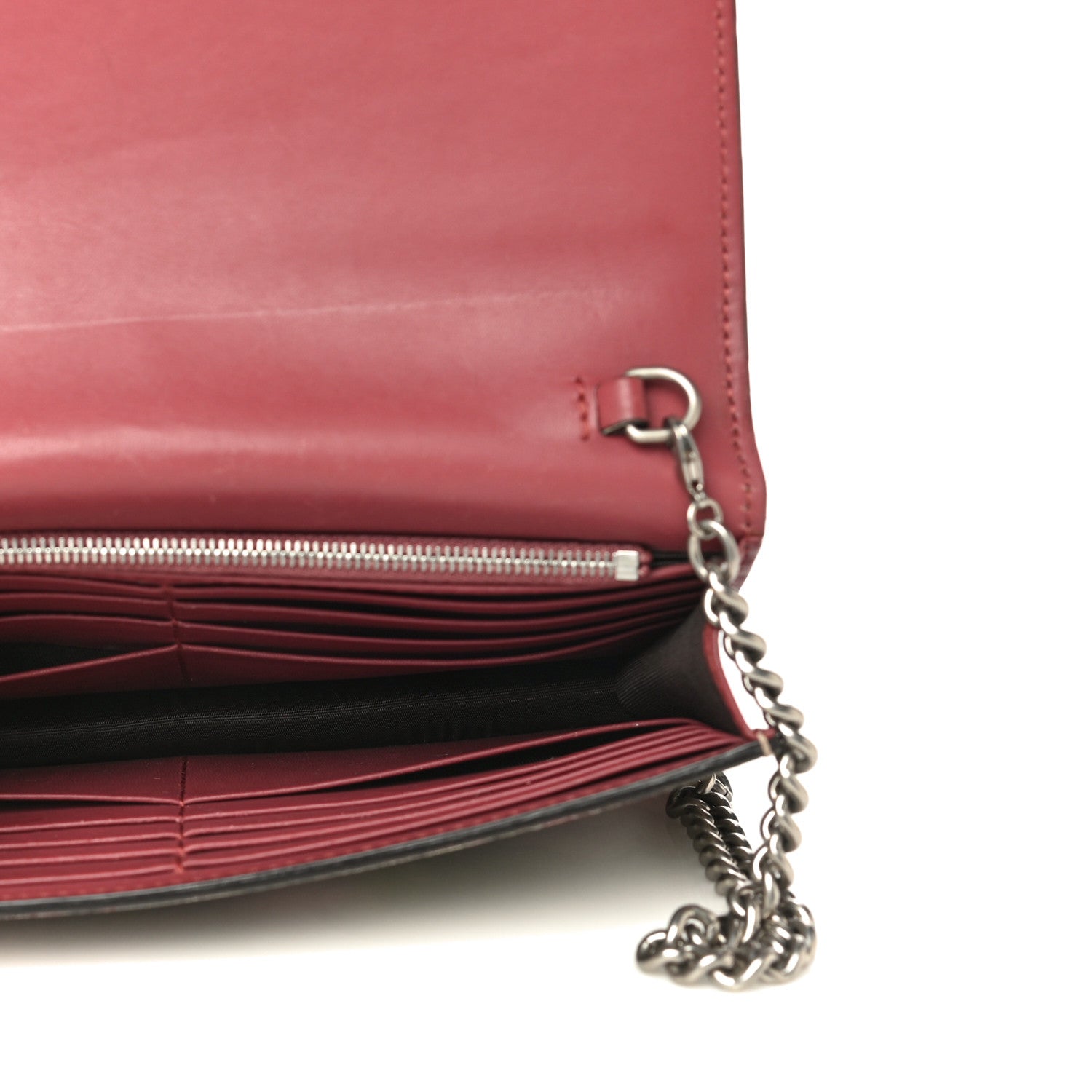 Gucci GG Supreme Monogram Blooms Chain Wallet Beige Multicolor Dry Rose 6 of 14