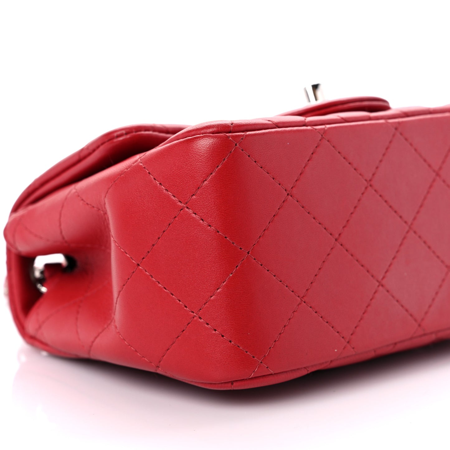 Lambskin Quilted Mini Square Flap Red