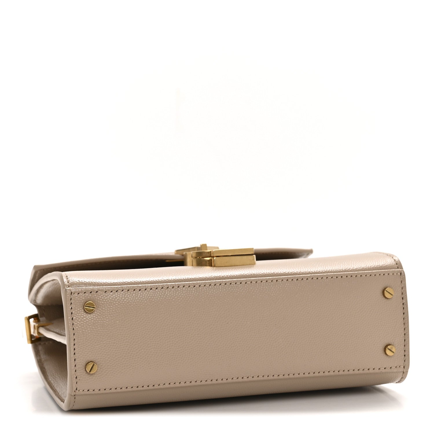 Saint Laurent Grain de Poudre Mini Classic Monogram Cassandra Top Handle Beige 4 of 11