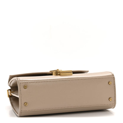 Saint Laurent Grain de Poudre Mini Classic Monogram Cassandra Top Handle Beige 4 of 11