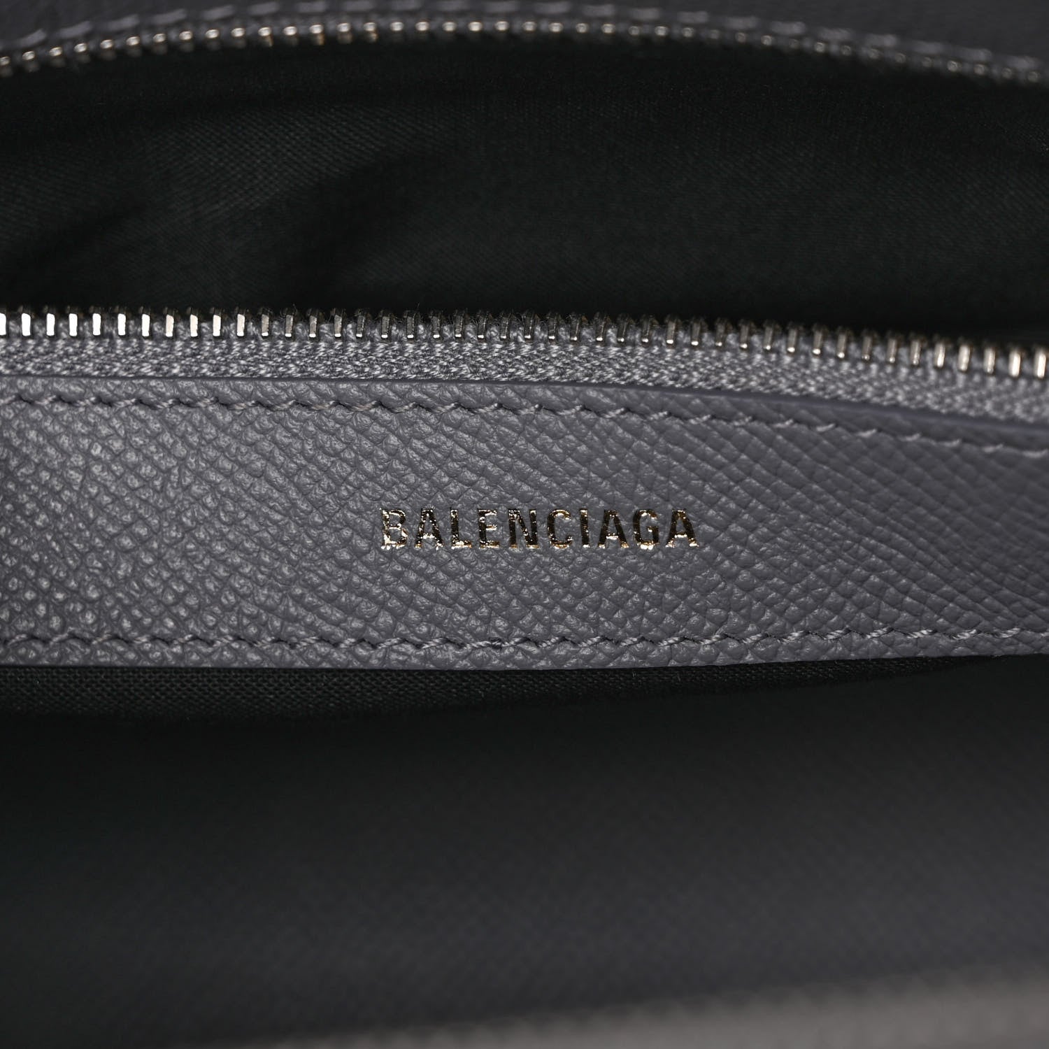 Balenciaga Signature Grained Calfskin Logo S Ville Top Handle Bag Gris Perle Fonce White 5 of 12