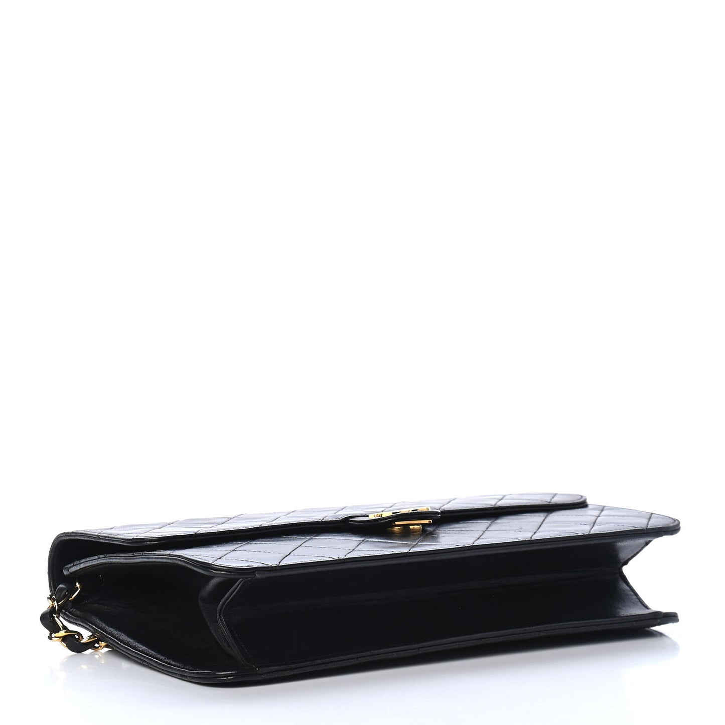 Lambskin Quilted Medium Single Flap Black
