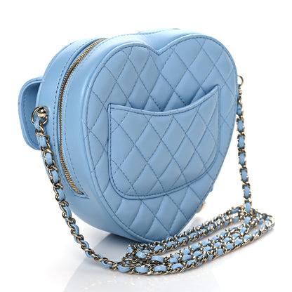Chanel Lambskin Quilted CC In Love Heart Bag Light Blue 3 of 9