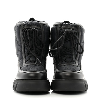 Gucci Nylon Calfskin GG Matelasse Lace Up Platform Ankle Boots 37 Black 3 of 10