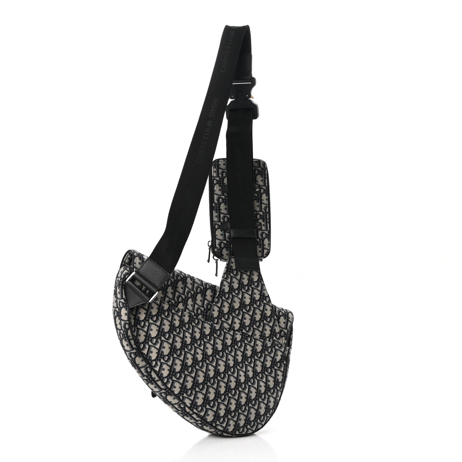 Christian Dior Oblique Mens Maxi Saddle Bag Blue 3 of 10