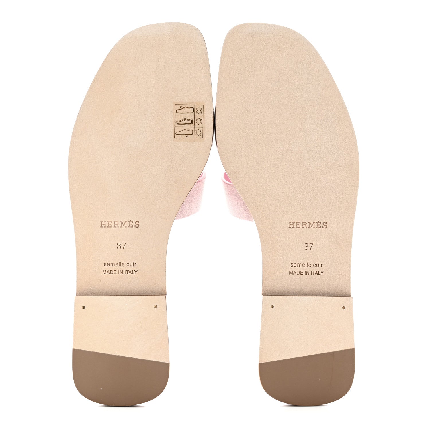Hermes Suede Goatskin Oran Sandals 37 Rose Porcelaine 5 of 9