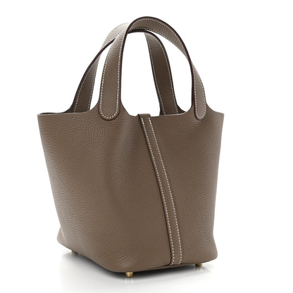 Hermes Taurillon Clemence Picotin Lock 18 PM Etoupe 3 of 11