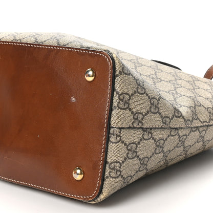 Gucci GG Supreme Monogram Linea A Foldover Tote Brown 10 of 11