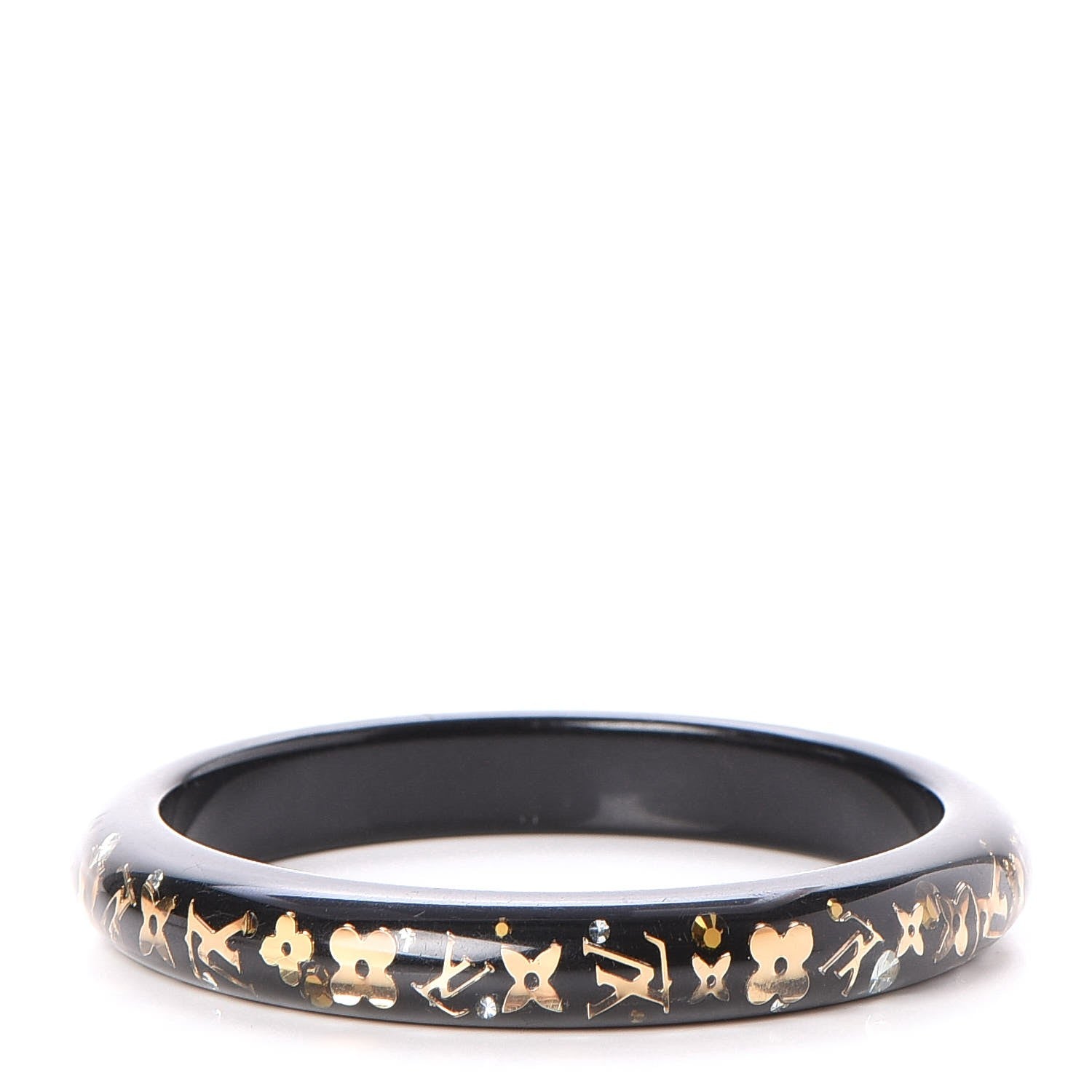 Louis Vuitton Resin Swarovski Medium Inclusion Bracelet PM Black 1 of 4