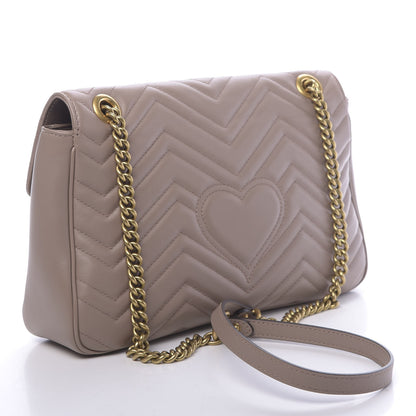 Gucci Calfskin Matelasse Medium GG Marmont Shoulder Bag Porcelain Rose 3 of 12