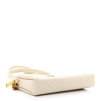 Saint Laurent Lambskin Quilted Gaby Zipped Pouch Crema Soft 4 of 12