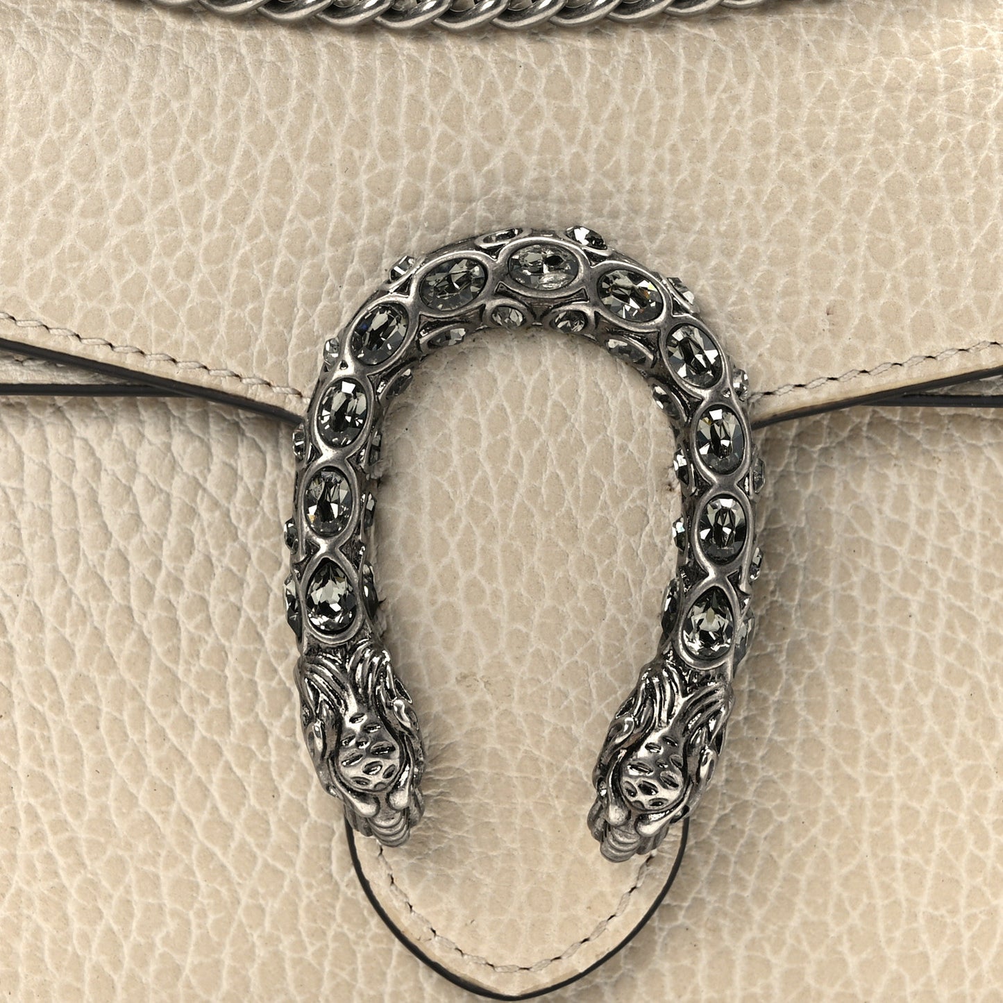 Dollar Calfskin Crystal Super Mini Dionysus Shoulder Bag Mystic White Black Diamond