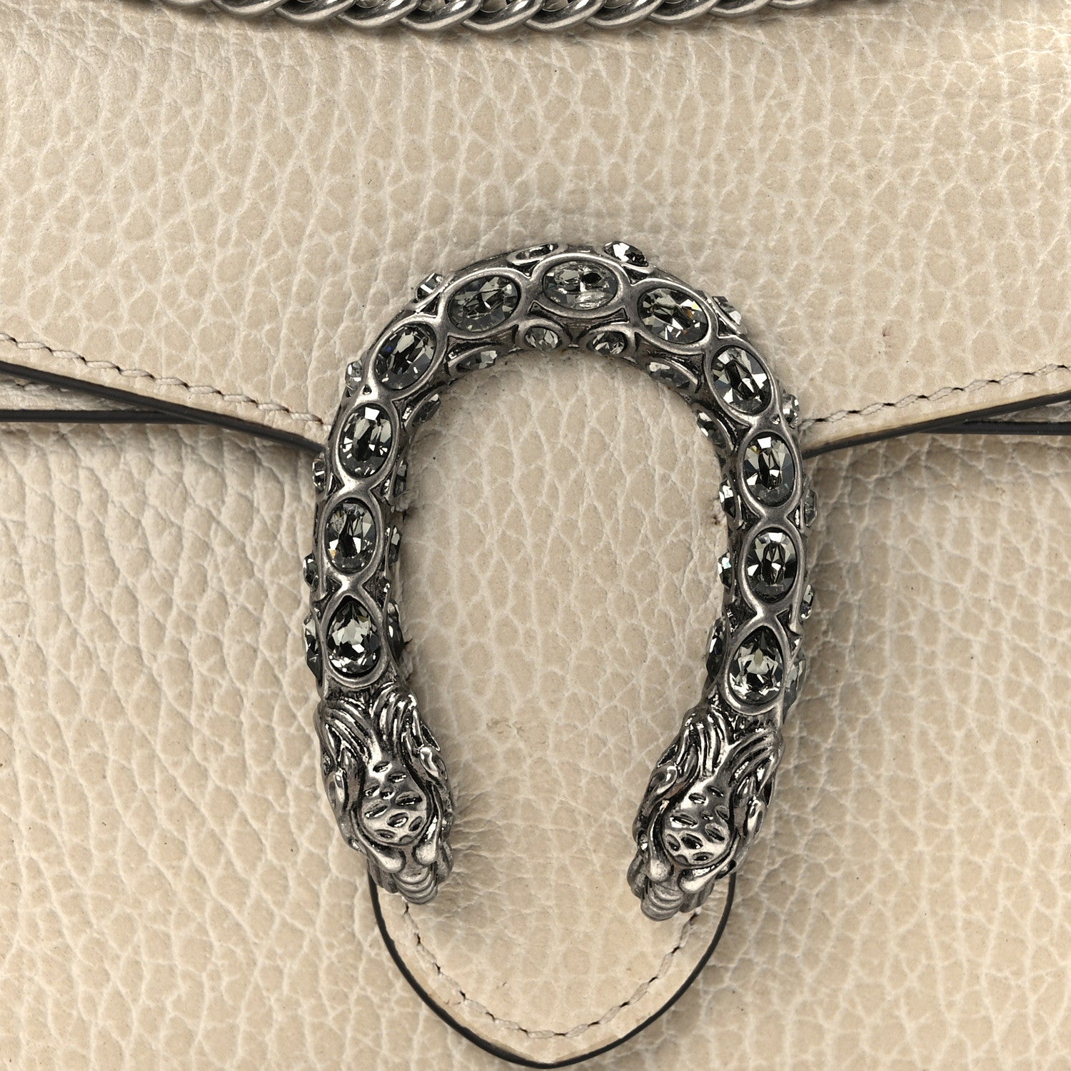 Gucci Dollar Calfskin Crystal Super Mini Dionysus Shoulder Bag Mystic White Black Diamond 7 of 9