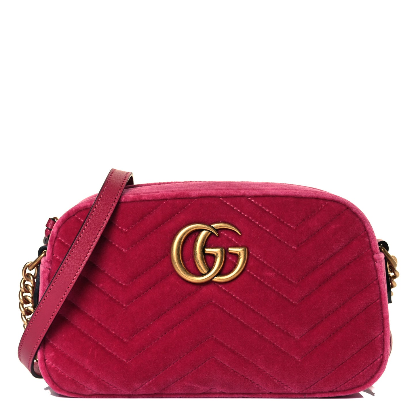 Velvet Matelasse Small GG Marmont Chain Shoulder Bag Light Raspberry Rose