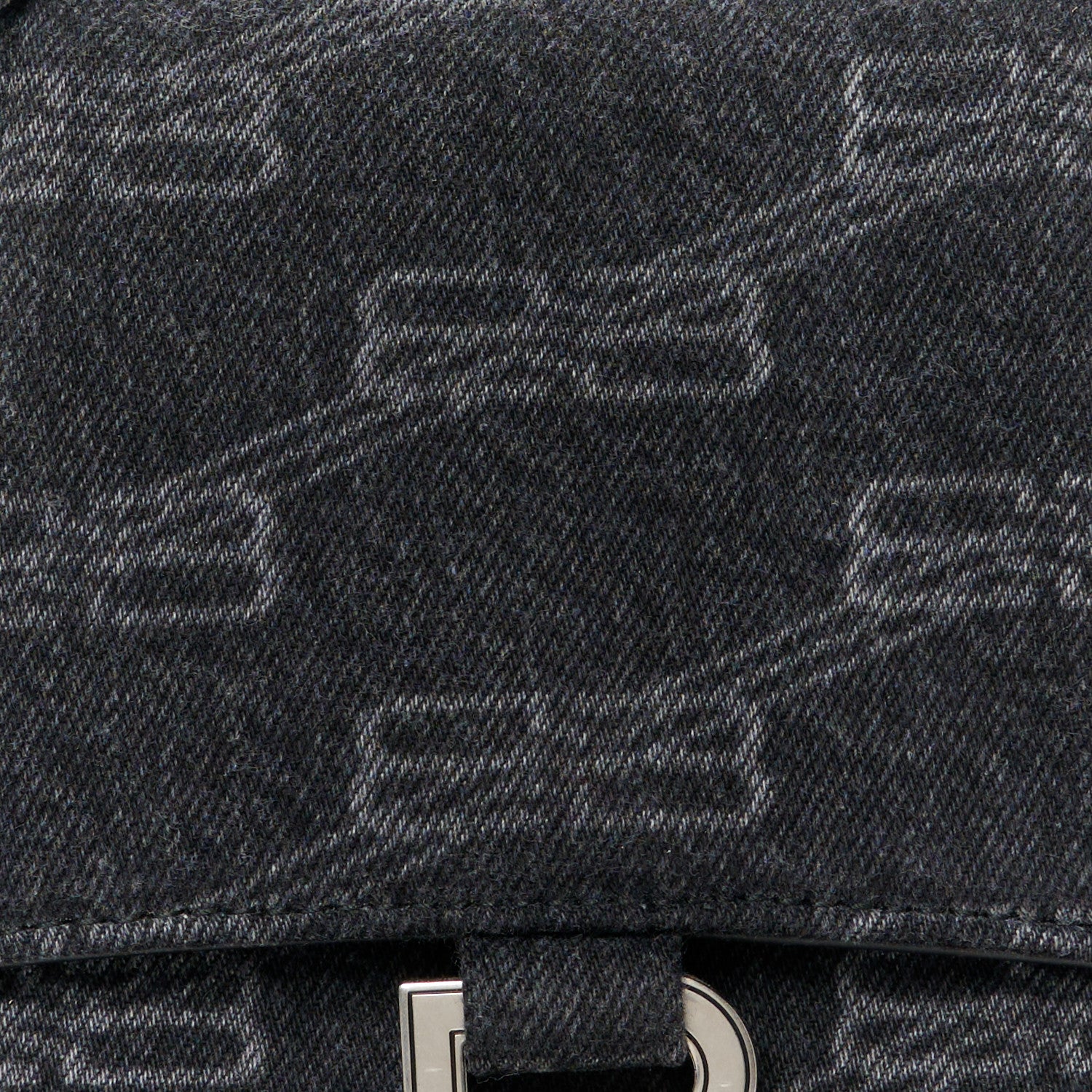 Balenciaga Washed Denim BB Monogram Small Hourglass Top Handle Bag Black 8 of 10