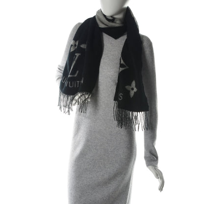 Louis Vuitton Cashmere Monogram Reykjavik Scarf Black 2 of 5